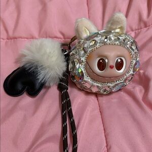 Crystal-Embellished Inspired Labubu Keychain Charm